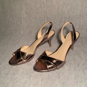 Calvin Klein gold Lucette slingback heels